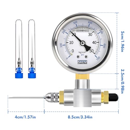 LTIENBST 0-700PSI Schock-Stickstoffnadel-Füllwerkzeug Stickstoffnadel-Kit mit Nadelkopf Compatible with Kawasaki,Yamaha,Raptor Truck Shocks,Ducati