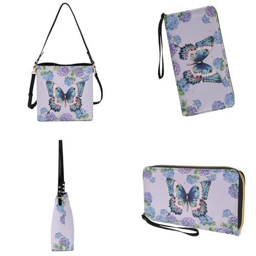 Lotusorchid Crossbody Handbag Bucket Purse Satchel Bag with Leather Wallet Adjustable Strap for Women Daily Use4