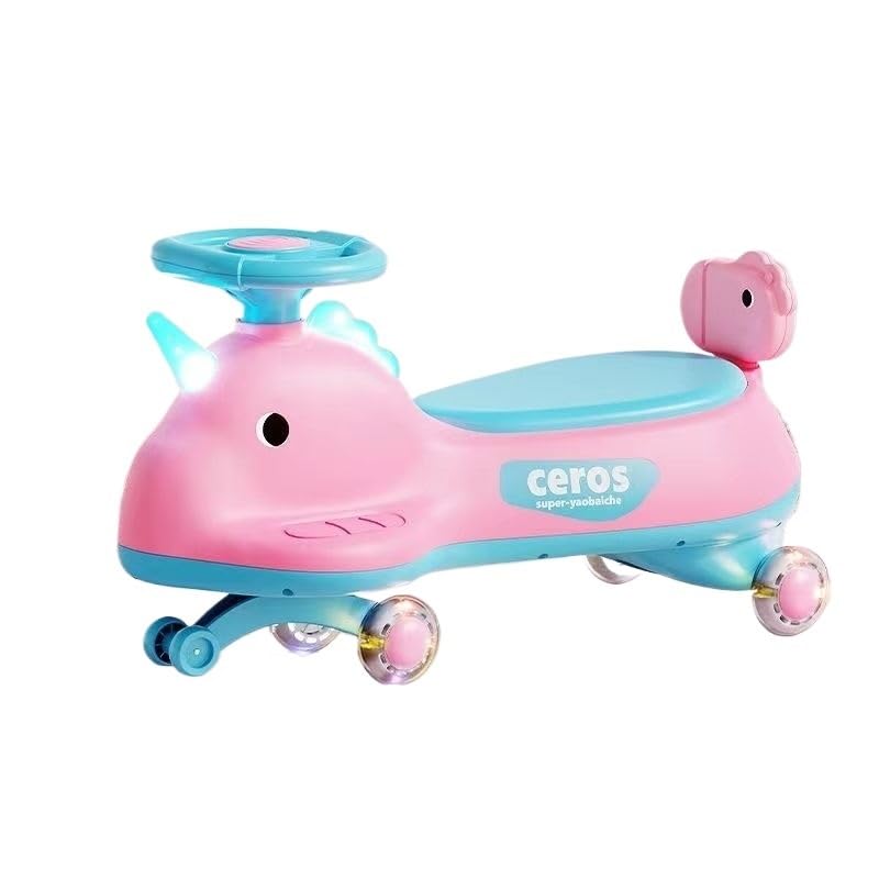 Auto Wiggle con pedaliera, luce musicale, altalena antiribaltamento, auto silenziosa triciclo