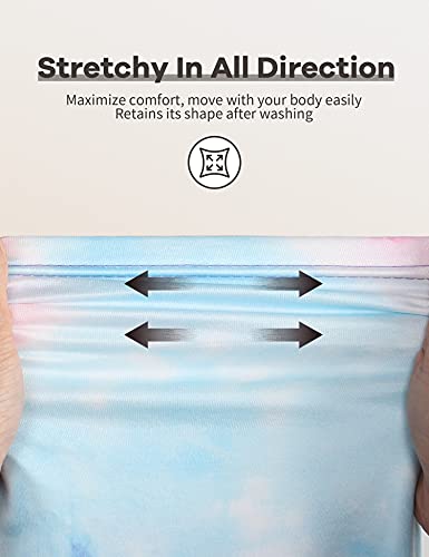 MANCYFIT Womens Thermal Tops Fleece Lined Shirt Long Sleeve Base Layer Striped Shirt Tie Dye Purple 3X-Large