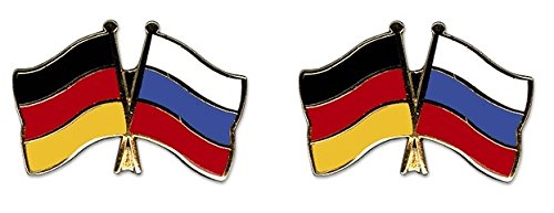 Yantec Freundschaftspin 2er Pack Deutschland Russland Pin Anstecknadel Doppelflaggenpin Cover
