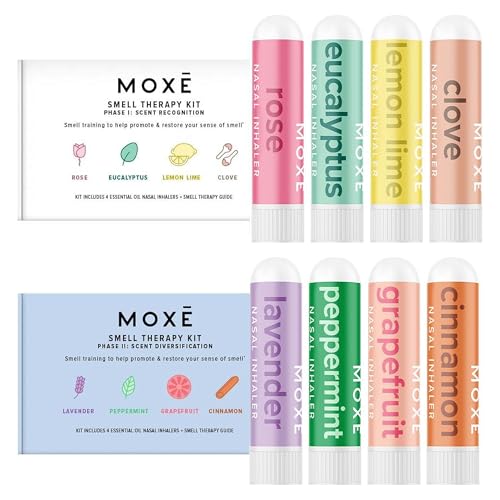 MOX Smell Training Kit Made in USA 8 Essential Oils Olfactory Regeneration Helps Restore Sense of Smell Natural Therapy for Smell Loss (Phase 1 & Phase 2 Bundle)