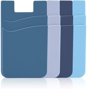 Senose Card Holder for Phone Case,Dual Pocket Silicone Phone Wallet