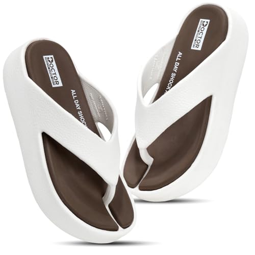 Image of DOCTOR HEALTH SUPER SOFT Women's Orthopedic Soft Platform Slippers | Ultra-Cushioned Shock Absorbing Footbed | Lightweight Anti-Skid Everyday Wear Comfort Flip Flops for All-Day Support