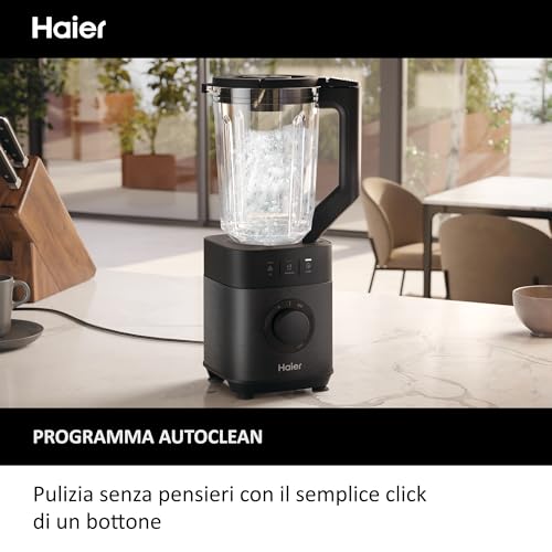 Haier I-Master Series 5 Frullatore I-Master Serie 5 Obsidian grey, 6 lame in acciaio inox, Caraffa in vetro da 2 L, 3 programmi preimpostati, Personal Ju