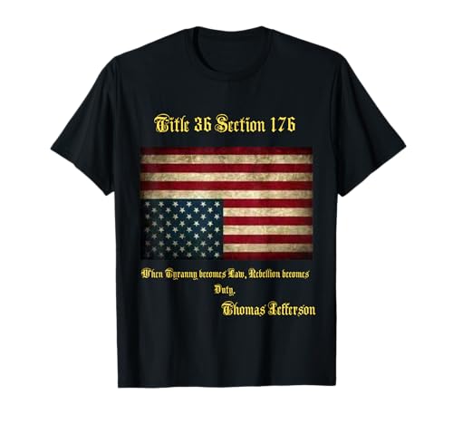 American Flag Distress Upside Down Thomas Jefferson Patriot T-Shirt