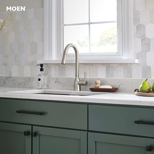 Moen Adler Spot Resist Stainless One-Handle High Arc Pulldown Kitchen Faucet with Power Clean, 87233SRS