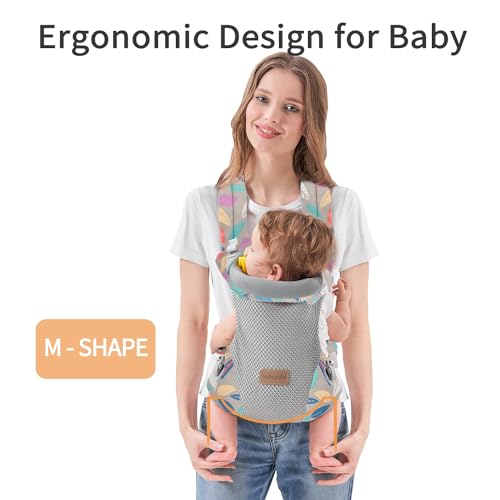BABYPARK 3-in-1 Baby Carrier Newborn to Toddler - Ergonomic(7.5-45lbs),Cozy Baby Carrier，Enhanced Lumbar Support，Easily AdjustableLightweight & Breathable Child Carrier (Leaf) - Thumbnail 4