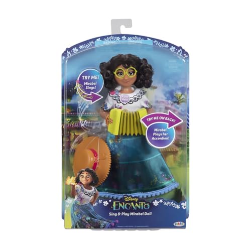 Disney Encanto – Muñeca Mirabel Cantante con Acordeón – Mirabel Viste su Clásica Vestimenta de la Película – Muñeca con Preciosos Detalles para niñas con 3 años +