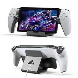 Alloy Stand Designed for PlayStation Portal Handheld Console,Super Sturdy Gaming Accessories Storage Holder Stand Bracket Compatible with Switch/Steam Deck/ROG/and Mobile Phones (Black)