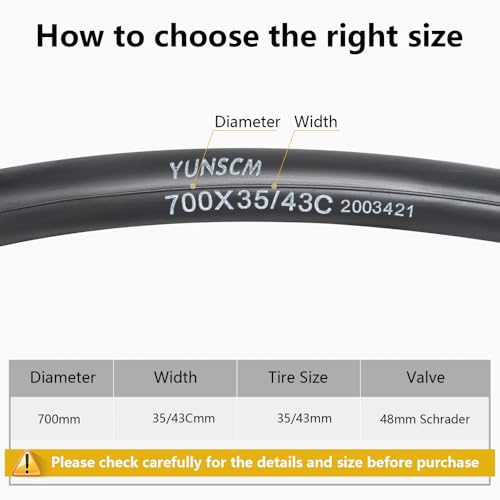 Image of Heavy Duty Bike Tubes 700x35 /38 /40 /43C 35 /43-622 AV48 Schrader Valve 2 PCS