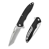 🐪[HANDLICH UND KOMPAKT] Das schlanke, leicht zu verstauende DARKNESS Klappmesser ist als Einhandmesser zu verwenden. Dank doppelt verschraubtem Gürtelclip und ergonomisch geformtem Griff sitzt es immer perfekt.
