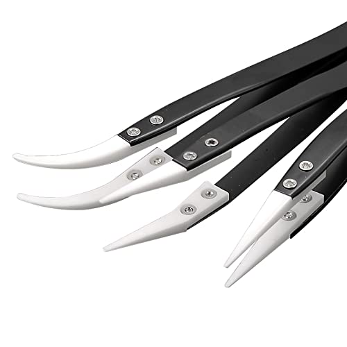 3Pcs Stainless Steel Ceramic Pointed Tweezers for Electronic Repair,Jewelry Making,Laboratory Work,High Temperature Resistant Insulated Clamping Tools - Image 4