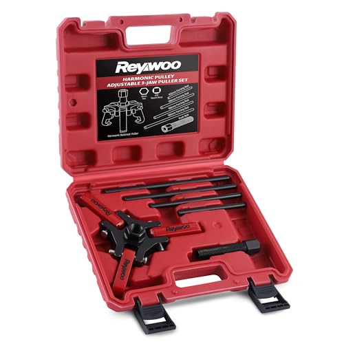 Reywoo Harmonic Balancer Puller Kit, Adjustable 3-Jaw Puller for Removing Harmonic Damper Pulley...
