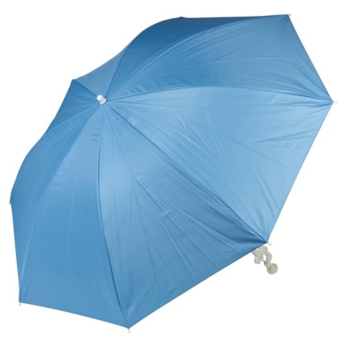 Panorama Gifts Portable Deck Chair Umbrella Lightweight Balcony Parasol + Clamp On Screw (Blue)