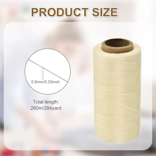 Hilo encerado para cuero 0.8MM 285 yardas Beige miniatura 2