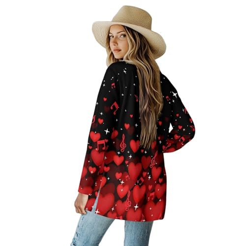 Image of Womens Open Fron Cardigan Sweaters Long Sleeve Oversized Casual Tops Loose Lightweight Daily Coats with Pockets