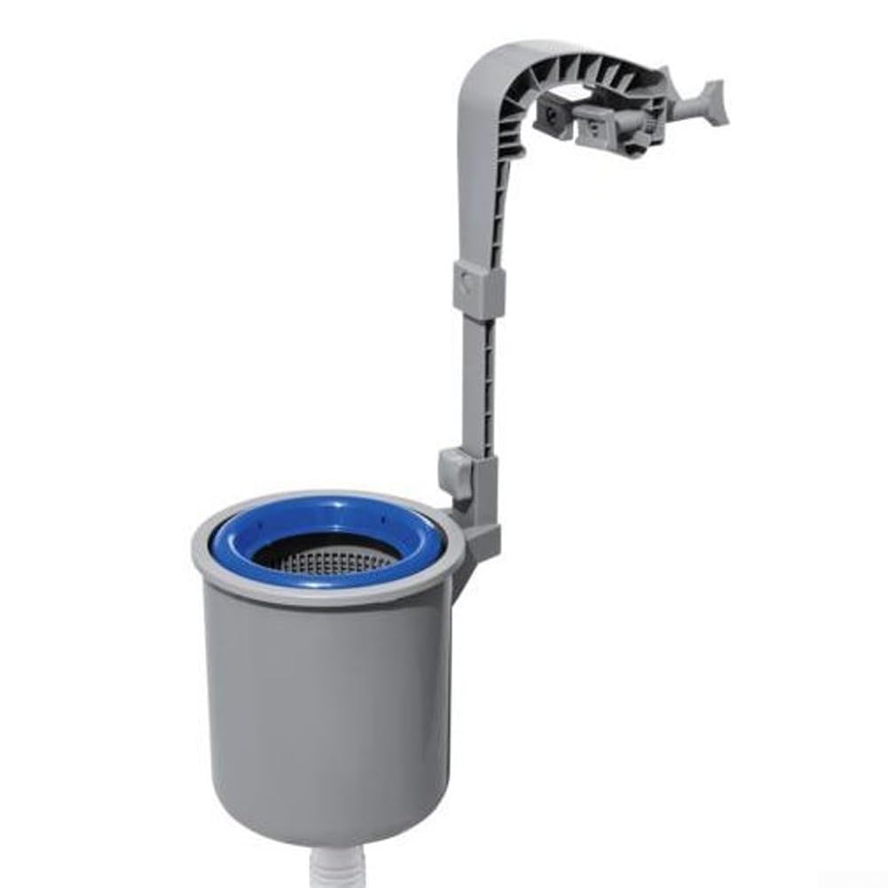 Skimmer regolabile da parete blu per piscina con robusto cestello in plastica, efficiente cattura detriti per la manutenzione della piscina interrata e fuori terra