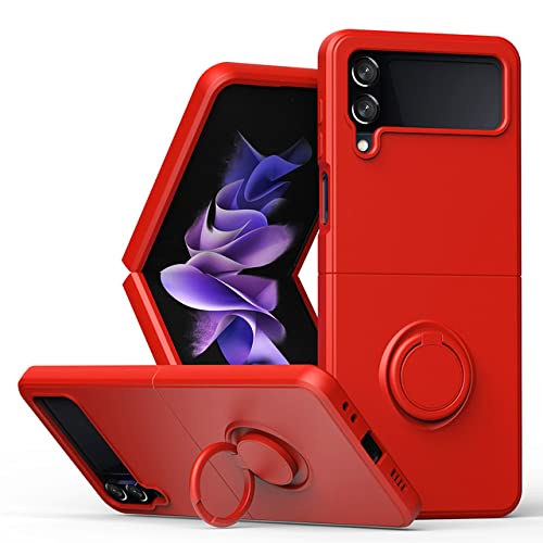 Coque silicone liquide Samsung Z Flip 4 et 3 rouge chic