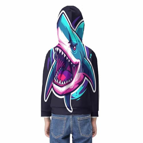Sweat requin 3D pull ado 8-10 ans hoodie hiver avec poche kangourou