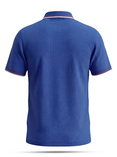 Image of fanideaz Mens Jacquard Tshirt Regular Fit Premium Collar t Shirts for Mens with Classic Style Polo Tshirts Shirts for Men Casual wear and Modern Zipper t Shirts for Men