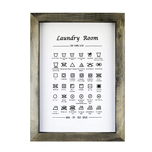 Kdesign Laundry Signs For Laundry Room Decor, 11 X 15 Inch Vintage, Wooden Framed Laundry Room Sign X 2, Laundry Symbols Wall Art For Farmhouse Laundry Room Decor #TOP5