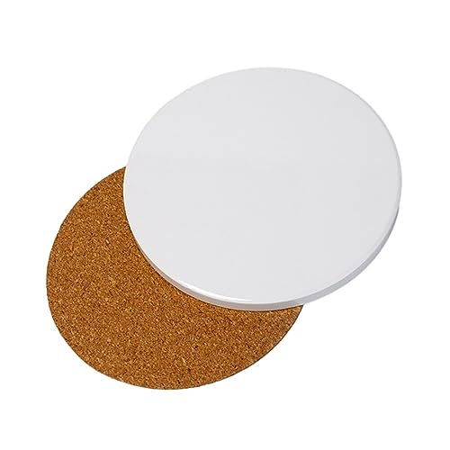 KYXKHSAA Portavasos para coche, redondo, cuadrado, sublimación con corchos, piedra de cerámica para proyectos de pintura, almohadilla de sublimación