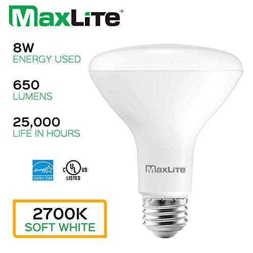 Maxlite Br30 Led Flood Light Bulbs, 65W Equivalent, 650 Lumens, Dimmable, Energy Star, E26 Medium Base, 2700K Soft White, 12-Pack #TOP1