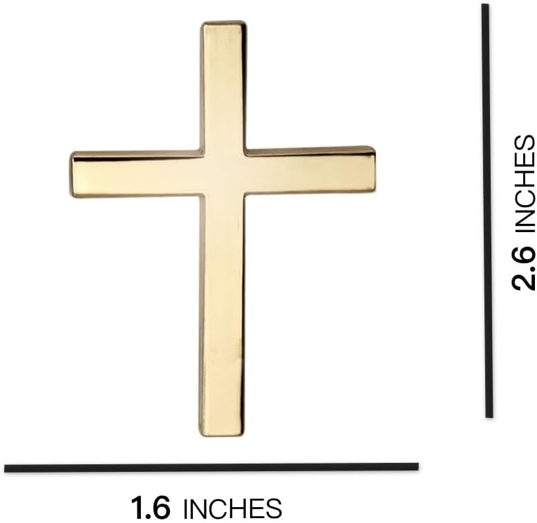 3D Cross Metal Car Sticker, 2.6 * 1.9 Inches Jesus Christian Car Emblem Badge Decal Decoration for Automotive, Truck, Motorcycle (Gold) image 3