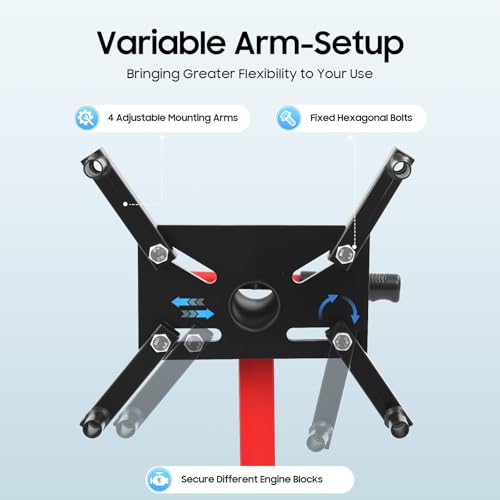 Support de moteur 750 lbs avec tête rotative 360 pour atelier - 3