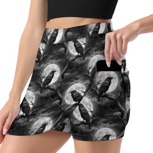 SESLFLKPJK 2026 Women's Versatile Raven Wrap Skort with Pockets