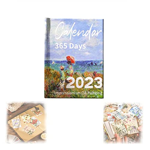 BIBOZA 2023 Mini Tear Off Calendar, Vintage Oil Painting Mini Tearable