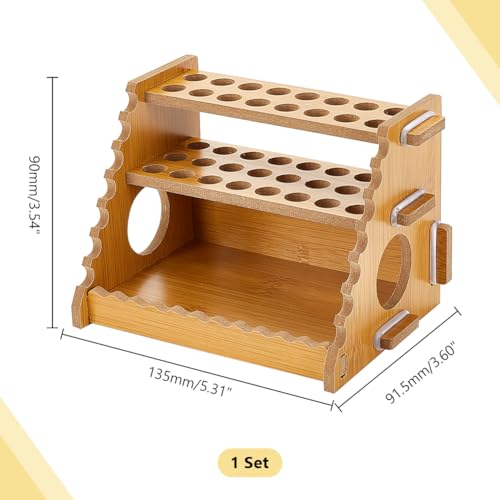 Image of AHANDMAKER Paint Brush Holder Calligraphy Brush Holder for 40 Brushes Desk Stand Paint Brush Holder Drying Stand Paintbrushes, Makeup Cosmetic Brushes, Pencils, Pens