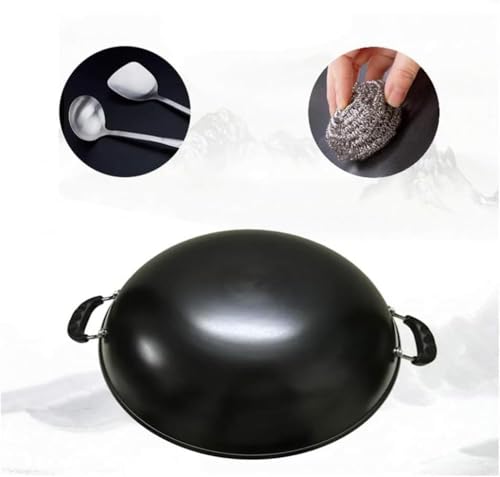 Wok de hierro fundido 18 pulgadas estilo chino tradicional miniatura 3