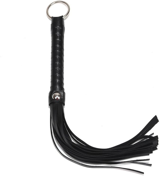 Sex Toy Flogger Whip, 11.8 in, Black