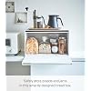 YAMAZAKI Home Tower Bread Box Keeper Holder Container, Metal Bread Holder Saver, Slim Space Saving Counter Storage - Horizontal - Steel