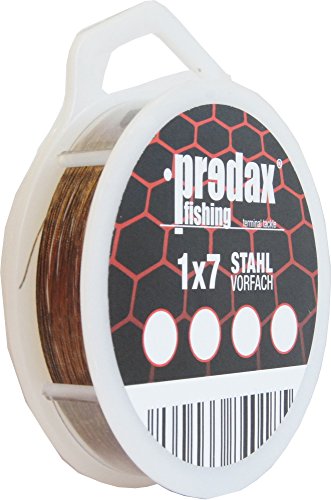 Predax Stahlvorfach 1x7 braun 10m Spule, Durchmesser/Tragkraft:0.28mm / 9kg Tragkraft Cover