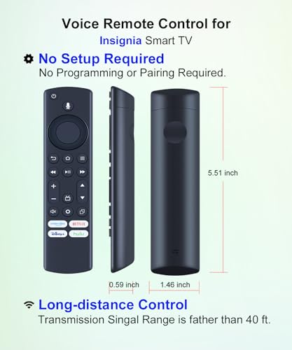 JISOWA Controle remoto de voz para Insignia NS-24F201NA23 NS-32F202NA22 NS-39DF310NA21 NS-42F201NA23