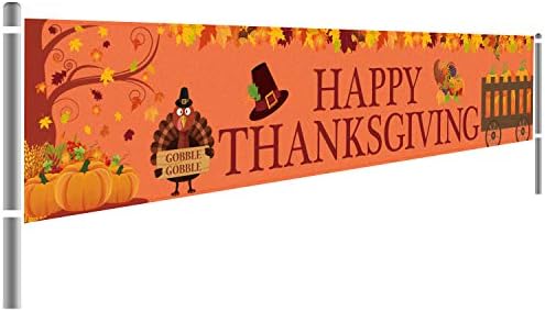 Amazon.com: Large Happy Thanksgiving Banner, Thanksgiving Decorations, Fall  Banner, Thanksgiving Turkey Maple Leaves Pumpkin Banner, Thanksgiving Party  Outdoor & Indoor Decor Supplies (8.2 X 1.5 Ft) : Toys & Games