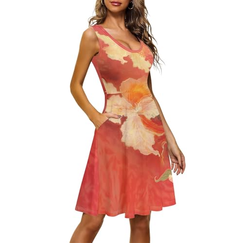 Image of TOADDITDO Womens Summer Sleeveless Tank Dress with 2 Side Pockets XS-4XL Plus Size