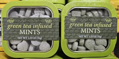 Trader Joe Green Tea Infused MINTS 1.23oz 35g (2 Tins)