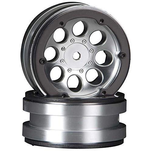 Axial AX8088 8-Hole 1.9 Beadlock Wheel Satin Chrome (2): AXIC8088