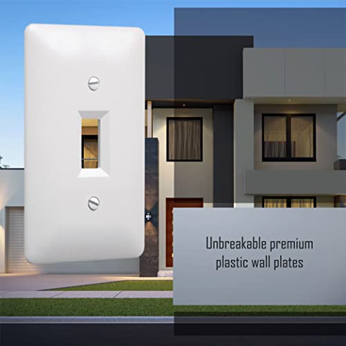 Taymac 4000W Paintable Single Toggle Light Wall Plate Cover, White, 1-Gang #TOP6