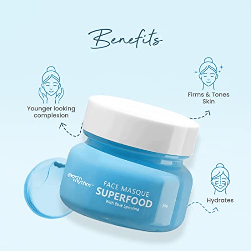 Earth Rhythm Superfood Face Masque with Blue Spirulina & Squalane, 50 g (Pack of 1) - Image 2