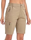 Nomolen Wanderhose Damen Kurz Sommer Cargo Shorts Leichte Atmungsaktiv Schnelltrocknend Arbeitshose Outdoor Sport Golf Running mit Taschen 10