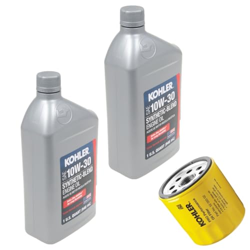 Maintenance 2 Qts Synethetic Blend 10W30 Kohler Engine Oil & (1) 52 050 02-S1 Filter
