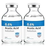 2 Pack Acetic Acid 0.6%,30ml Clear Glass Vial,Made in USA