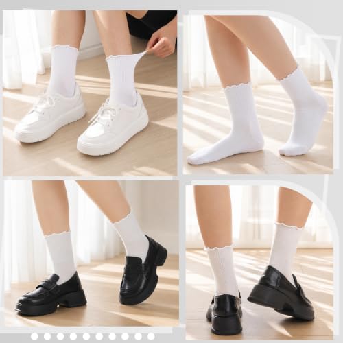 Image of Women Ruffle Striped Frilly Socks