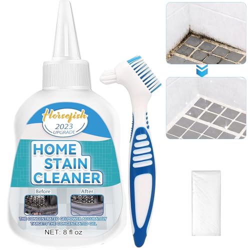 Mould Stain Remover Gel mit Pinsel, 220ml Mould & Mildew Reiniger, Waschmaschinenreiniger für Waschmaschinen, Mould Gel für Kühlschrankstreifen, Fliesenfugen, Badezimmer- & Küchenwaschbeckenreinigung