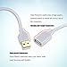 Costyle USB Extension Cable White, 2-Pack 2.0 6ft/2m USB Type A Male to A Female Extension Cord White USB Cable Extender with Gold-Plated Connectors